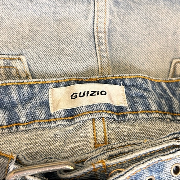 Danielle Guizio NY Sz S Low Rise Belted Denim Mini Skirt - Picture 5 of 9